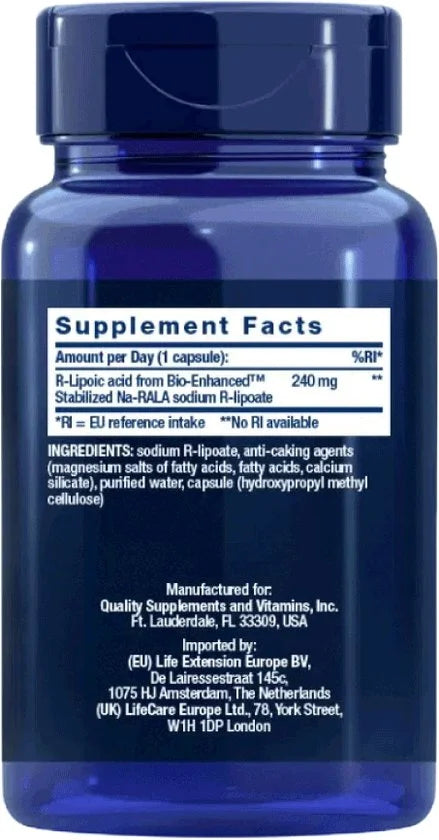 Life Extension - Super R-Lipoic Acid - 240 mg - 60 Capsules
