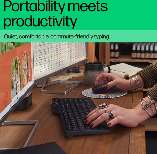 HP 475 - Toetsenbord - Dual-mode - draadloos - 2.4 GHz, Bluetooth 5.3 - Zwart