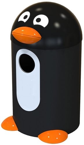 Penguin Buddy Abfalleimer 55 L – lustig und robust für drinnen und draußen