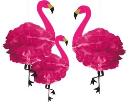 Amscan Flamingo Hangdecoratie - Set van 3 - 49,5 cm