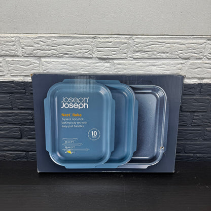 Joseph Nest™ Backofen-Backblechset, antihaftbeschichtet, 3-teilig – Blau