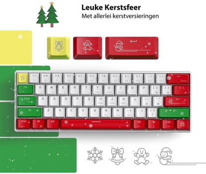 Royal Kludge RK61 – Kompakte mechanische RGB-Gaming-Tastatur (61 Tasten) | Kabellos &amp; Kabelgebunden