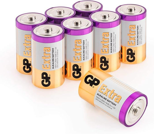 GP Extra Alkaline Batterien D Mono LR20 Batterie 1,5V | 8 Stück D-Batterien 