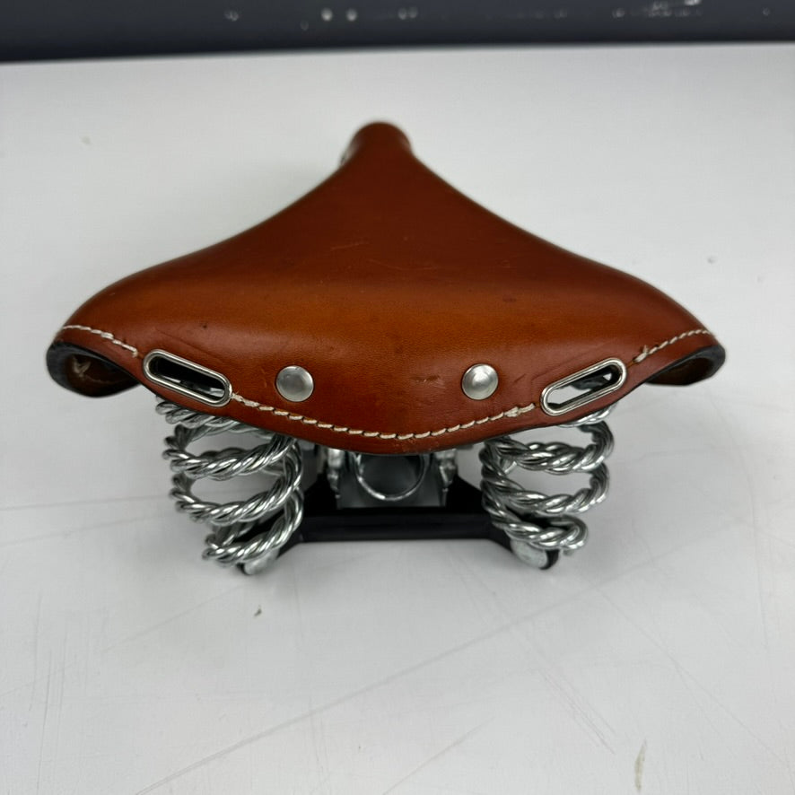 Sella Monte Grappa Fahrradsattel aus braunem Leder – Retro-Look | Gebraucht