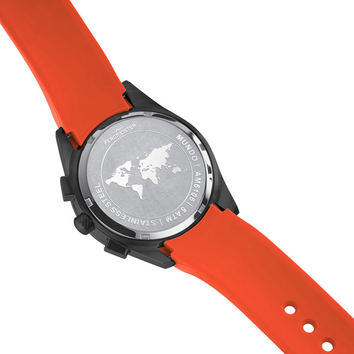 Aeromeister Amsterdam Mundo AM1606 – Herrenuhr mit robustem Design und Chronograph | 47 mm | Schwarz/Grau
