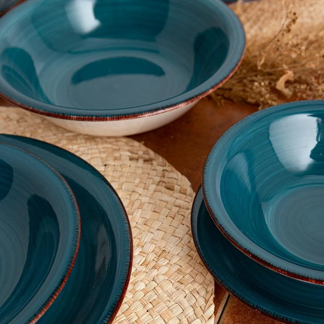 Vibe bordenset - serviesset - 6 persoons - zaphiru - blauw