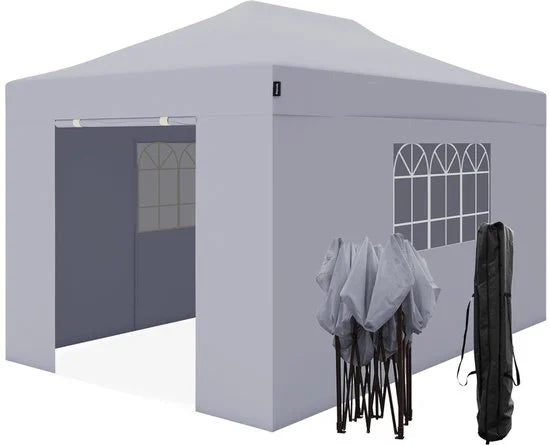 lifegoods partytent 3x4,5m met zijwanden metallic grijs
