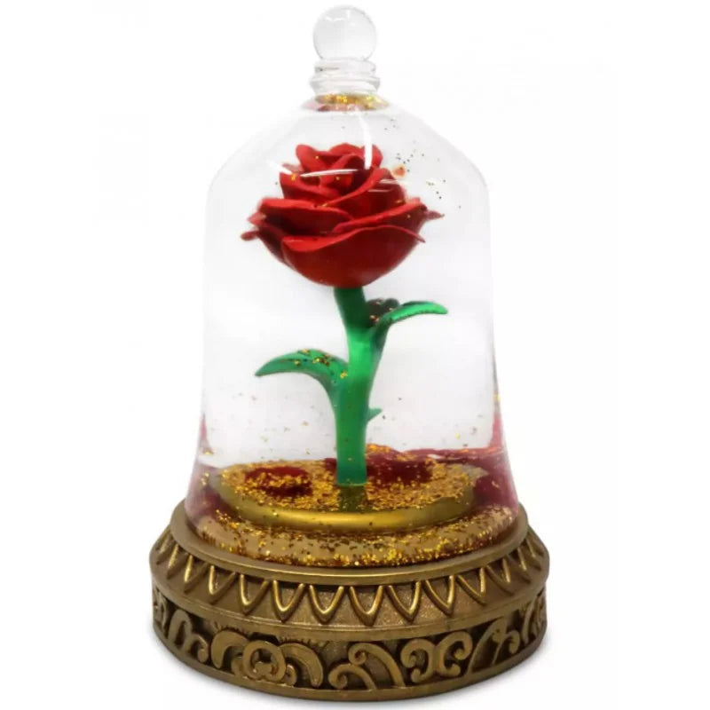Disney Store Beauty and the Beast Glass Bell with Enchanted Rose