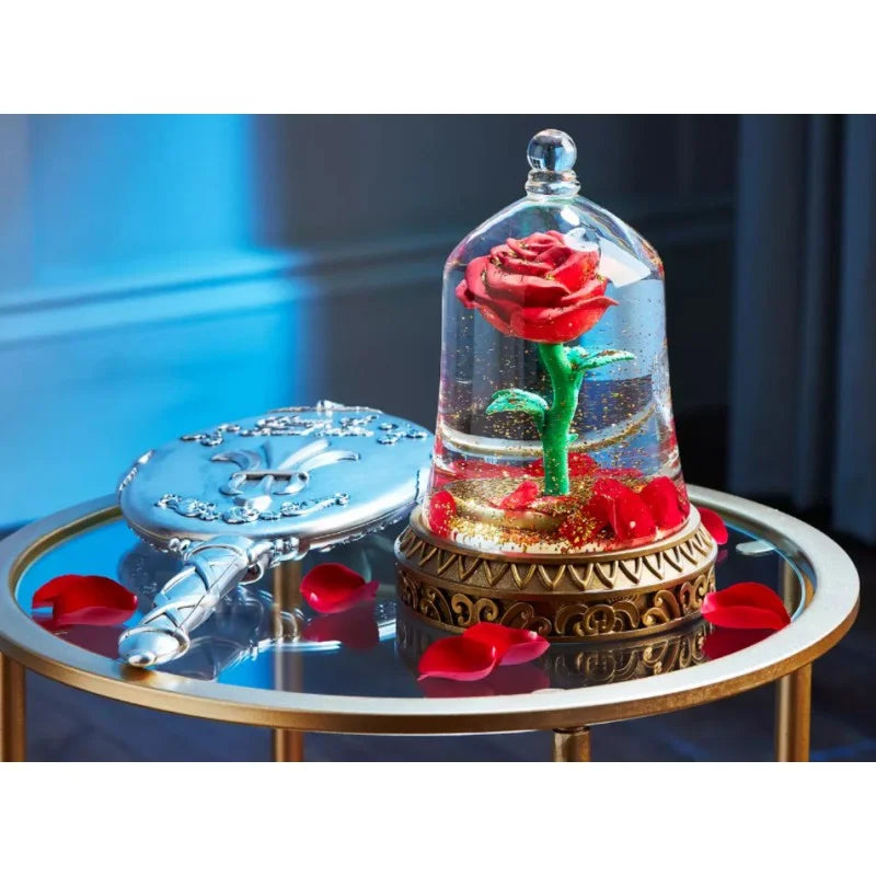 Disney Store Beauty and the Beast Glass Bell with Enchanted Rose