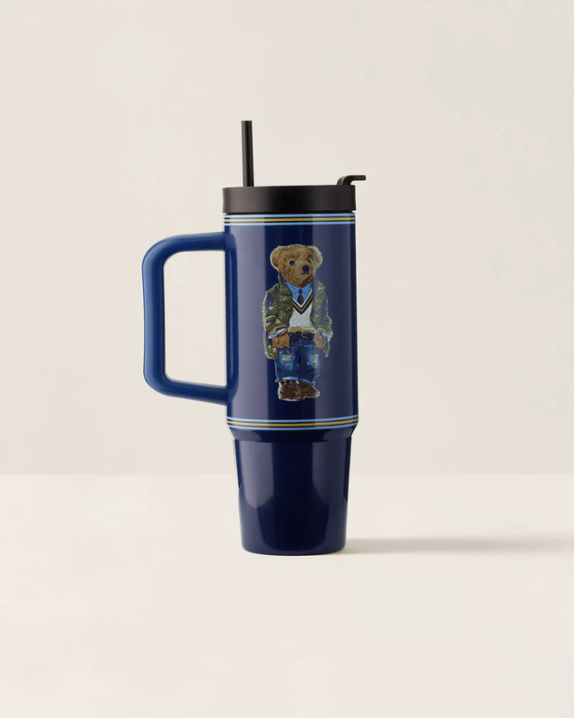 Ralph Lauren Heritage Polo Bear waterfles met rietje