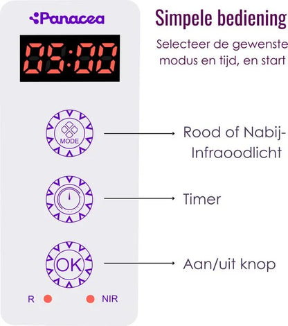 Panacea ATP Optimum 300 LED Rood en Infrarood Lamp Anti Age Collageen - Spieren en Gewrichten - Lichttherapie - Stress & Vermoeidheid