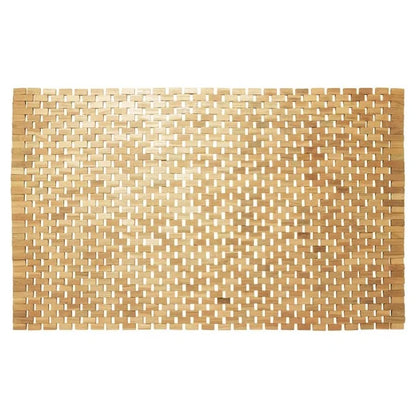 Badmat Sealskin Woodblock Teak Kleur Bruin Materiaal 100% Teakhout Maat 52 x 90 cm