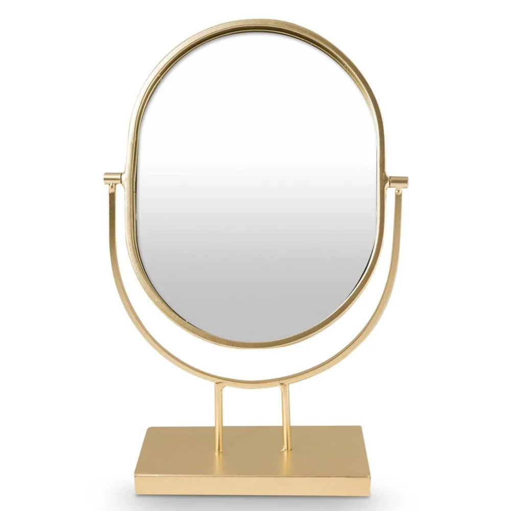 VT Wonen Mirror Oval On Stand 20.5x32 cm Gold