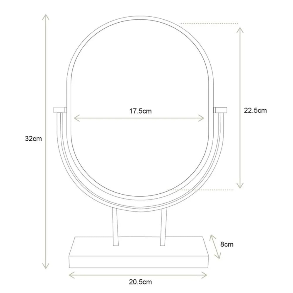 VT Wonen Mirror Oval On Stand 20.5x32 cm Gold