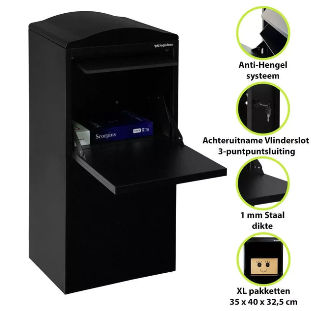Slimme Pakketbrievenbus Frontbox-Achteruitname-Uni stardust black