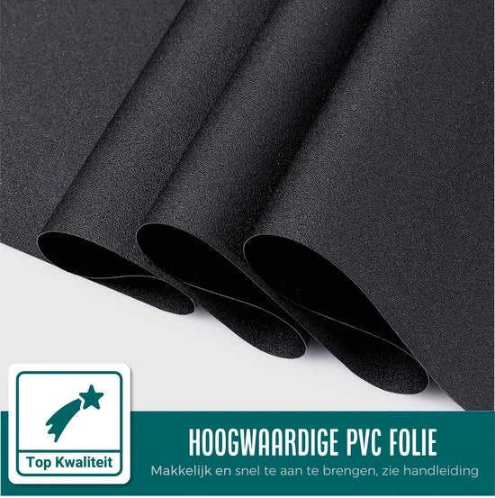 Homewell Verduisteringsdoek 90x300cm - Raamfolie Verduisterend - 100% Blackout - Anti Inkijk, Isolerend en Zonwerend - Herbruikbaar - Statisch – Zwart