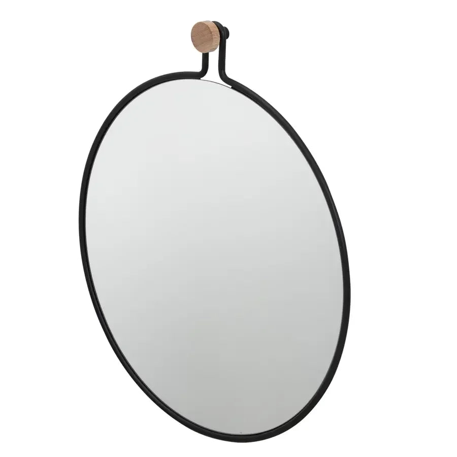 Tiger badkamerspiegel Sem rond 47 x 53 cm ø 45 cm eiken zwart