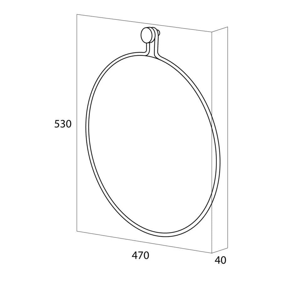 Tiger badkamerspiegel Sem rond 47 x 53 cm ø 45 cm eiken zwart