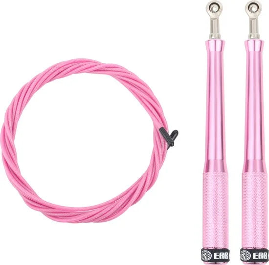 ERB® Professioneel Crossfit & Fitness Springtouw - Speedrope - Jump Rope – Verstelbaar Gewicht - Volwassenen & Kinderen – Roze
