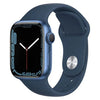 apple watch 7 series aluminimum blauw 41 mm 4 extra bandjes zwart/scout-blauw/lichtblauw kliterband/meerdere kleuren