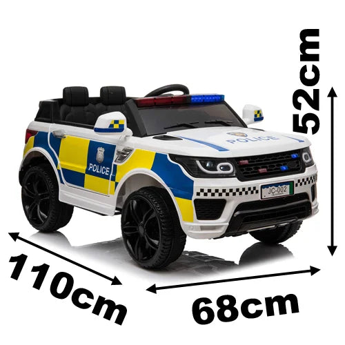 Elektrische 12V witte politieauto JC002w