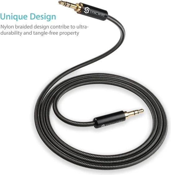 syncwire premium audio cable Stereo-audiokabel/AUX-kabel, 3,5 mm, 1 meter