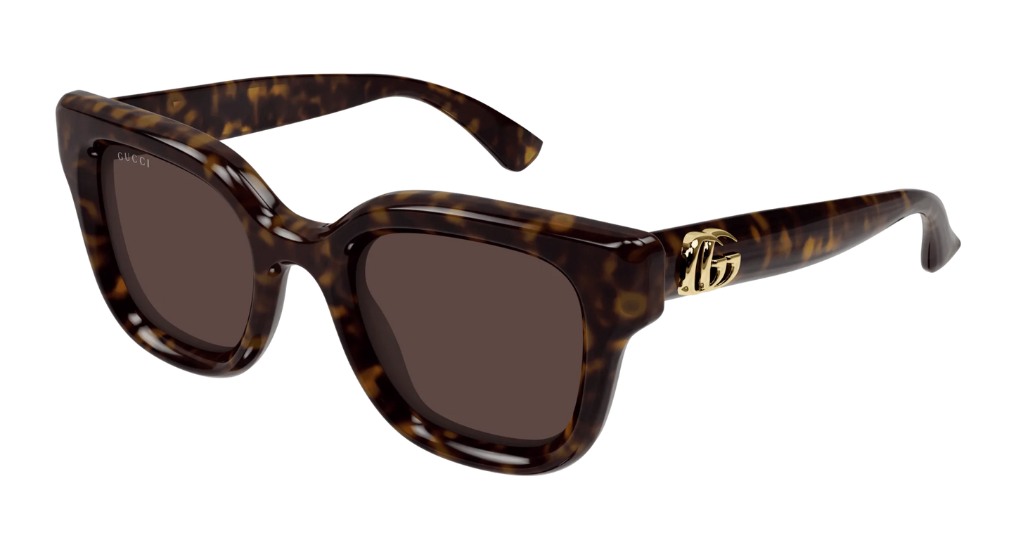 Gucci Zonnebril Ronde frame donkerbruin panterprintGG1828S 002 4922 145 S