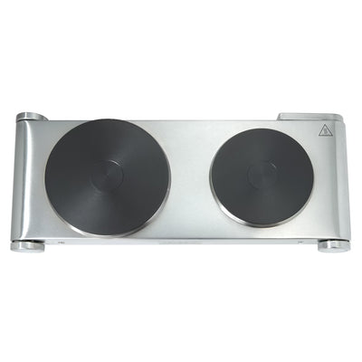 Dubbele roestvrijstalen kookplaat.