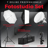Softbox fotostudio set 50 x 70cm Inclusief flitsparaplu - LED studiolamp 4800 Lumen 3000-6000K - 2m verstelbaar statief