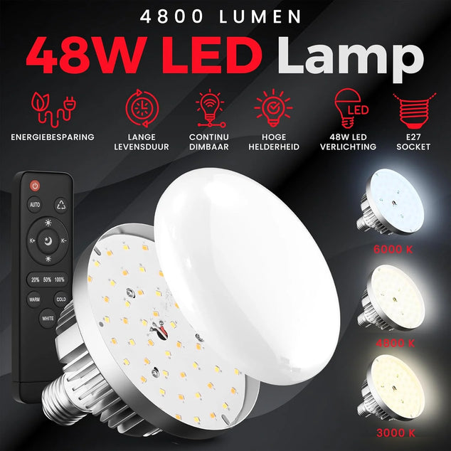 Softbox fotostudio set 50 x 70cm Inclusief flitsparaplu - LED studiolamp 4800 Lumen 3000-6000K - 2m verstelbaar statief