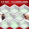 JACKMEND 4D Kruislijnlaser Inclusief Draagkoffer - Zelfnivellerend Bouwlaser met 4 tot 16 Lijnen - 50 Meter Meetbereik - 360 Graden Rotatie Zelfnivellerende Laser