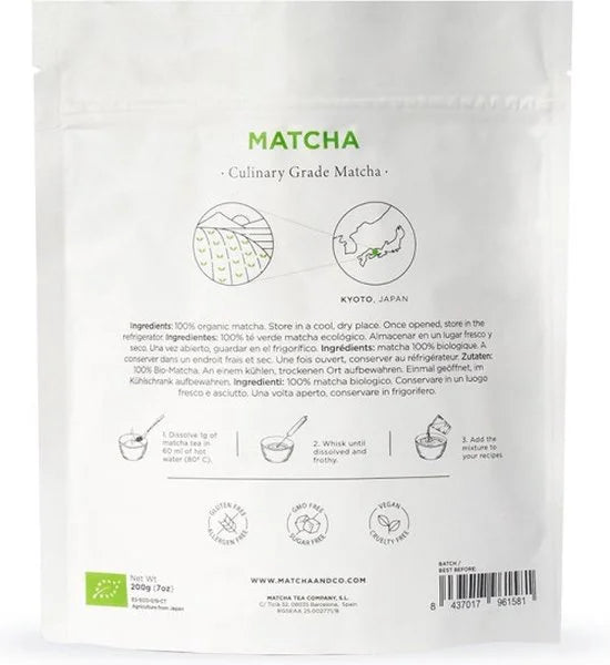 Matcha & Co - culinaire matcha thee uit Japan - matcha poeder - matcha thee - 100% organisch gecertificeerd - 100 gram
