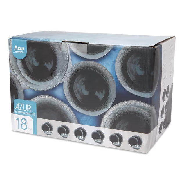 18-delig | 6-persoons Handgemaakt servies - Earth Black