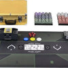 Golden Pokerset 600 Chips - Kaartschudmachine & Pokermat - Pokerkoffer met Kaarten - Pokerkleed - Poker