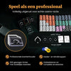Golden Pokerset 600 Chips - Kaartschudmachine & Pokermat - Pokerkoffer met Kaarten - Pokerkleed - Poker