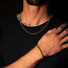 Heren Guess heren stalen goldplated collier LINK CITY - Ketting - Staal - Goudkleurig - 54 cm