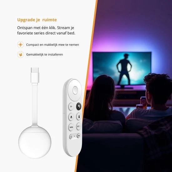 4K TV Dongle Streamer | 2GB RAM 8 GB OPSLAG Draadloos Casten via Wifi | Media Player voor TV
