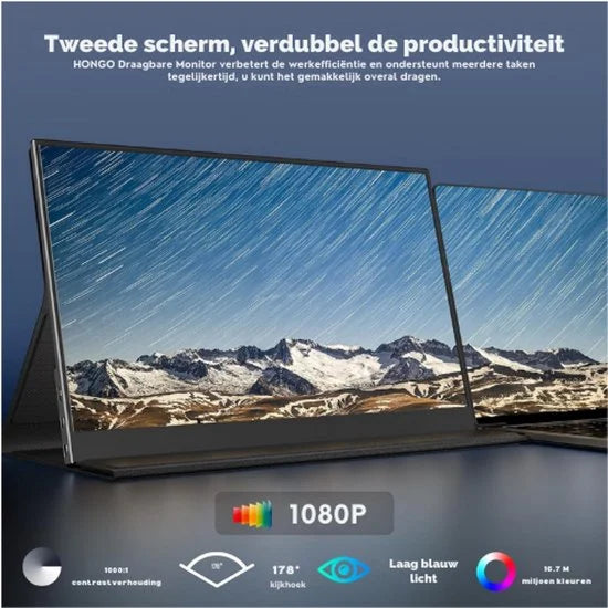 15.6 Inch Draagbare Monitor - Full HD 1920x1080 - IPS Scherm - HDR