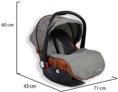 Kinderzitje Autostoeltje 0-13kg Donkergrijs met Voetenzak