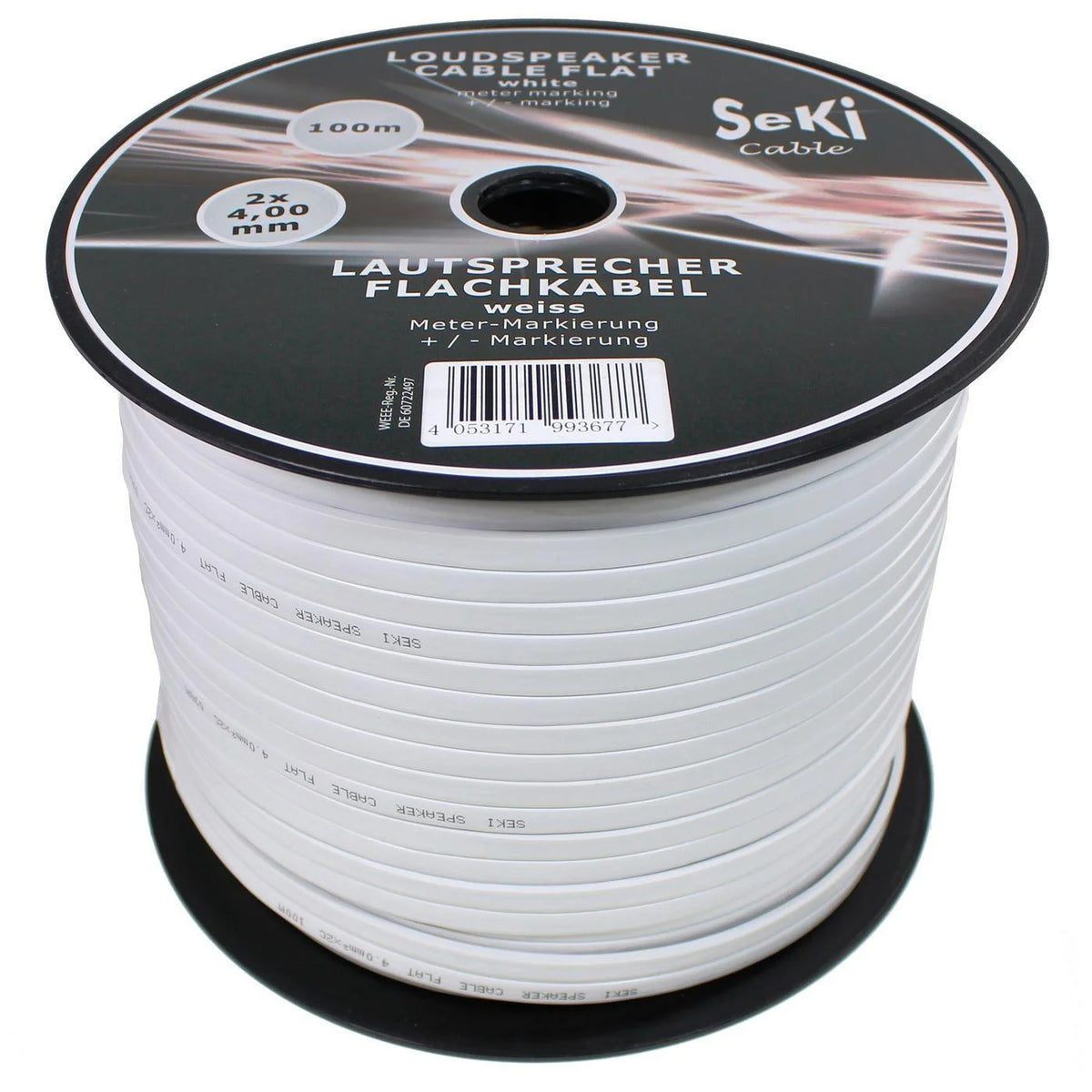 100 m speaker cable 2 x 4 mm² audio cable box cable flat cable 3 mm