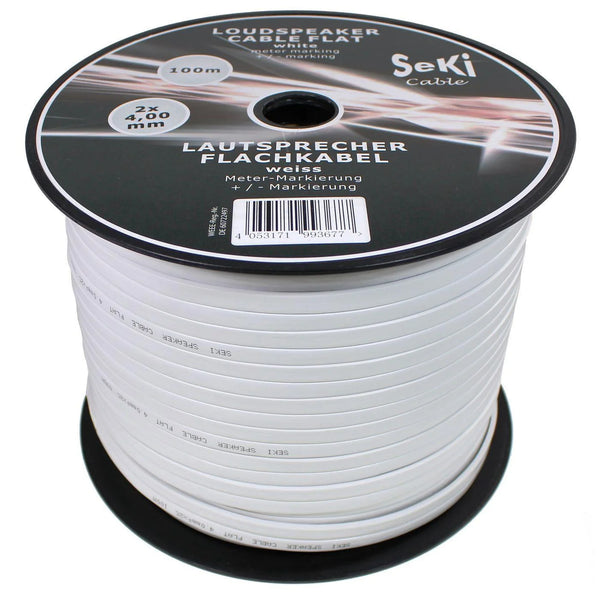 100 m speaker cable 2 x 4 mm² audio cable box cable flat cable 3 mm