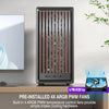M1 PC behuizing - hout walnoot front, vooraf geïnstalleerde 4 PWM ARGB-ventilator, ATX Mid-Tower gaming pc-behuizing, met type C, zwart (zwart, M1)