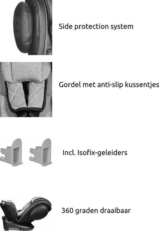 Lorelli Aviator 2021 Black/Light Grey 0-36 kg SPS Isofix 360° Autostoel (Alleen stof, zonder frame)