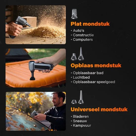 Wolfbox MF100 Air Duster Draadloos - Oplaadbaar 6000mAh - 150.000 RPM - Perslucht - Compressed Air - Stofreiniger - Luchtblazer - Perslucht - Turbo Fan