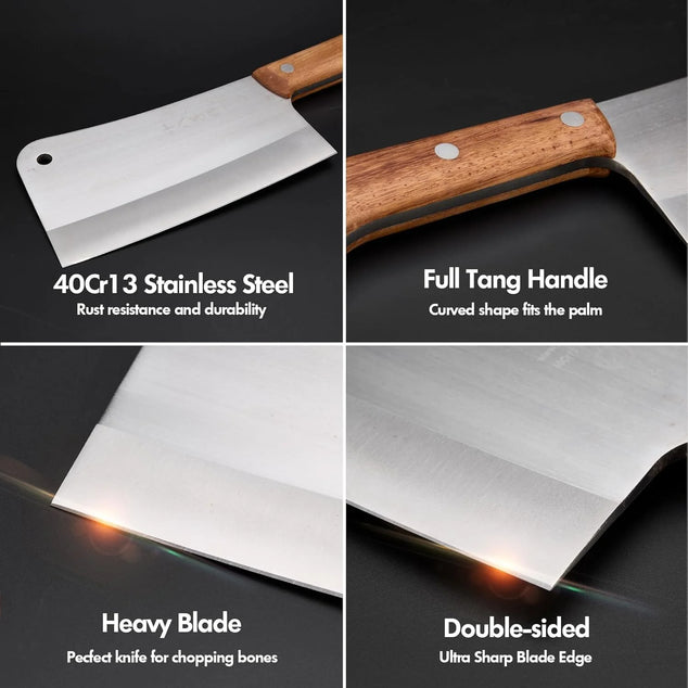 Heavy Duty Heft Cleaver slagersmes voor het hakken van botten Stevig keukenmes
