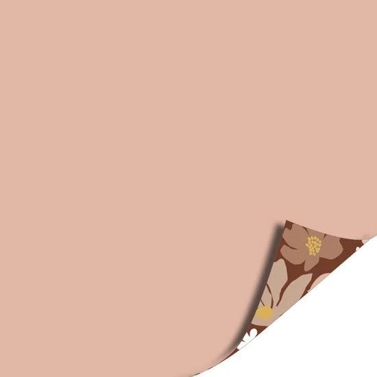 Het Inpakhuis - Inpakpapier - Cadeaupapier - Mokka Flowers / Blush - 70cm x 2m - Rol inpakpapier - Bloemen - Beige - Bruin - Goud
