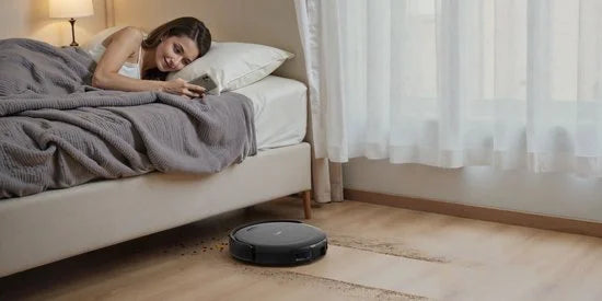 eufy Auto-Empty C10 robotstofzuiger, slanke behuizing van 7,2 cm, tapijtreiniger, edge expansion borstel, automatisch legen, point laser en multi-infrarood navigatie
