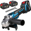 Yofidra Haakse slijper - Ø125MM Draadloze Slijptol - Elektrische Slijpmachine - Borstelloze Motor - met 2x Accu - 8500 tpm - voor snijden, slijpen en polijsten