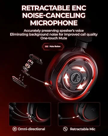 Draadloze Headset - Zwart (Ondersteunt USB-Kabel En Type-C)