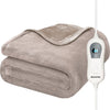 Elektrische Deken - 160 x 120 cm - 1 Persoons Warmtedeken - 3 Warmtestanden met Timer - Verwarmingsdeken - Taupe